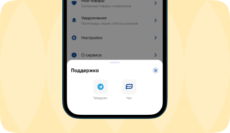 Обращайтесь в поддержку через приложение