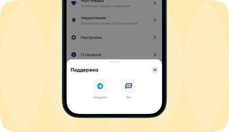 Обращайтесь в поддержку через приложение