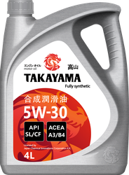 МасломоторноеTAKAYAMAсинтетическоеSAE5W-30APISL/СF,4л