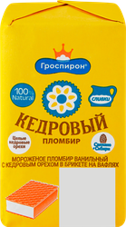 МороженоеГРОСПИРОНКедровыйпломбир,ванильныйскедровыморехом15%,беззмж,сэндвич,90г