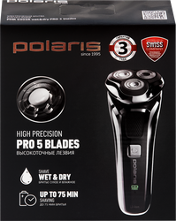 БритваэлектрическаяPOLARISWet&dryPRO5blades,Арт.PMR0305R/0304R