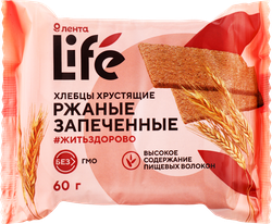 ХлебцыржаныеЛЕНТАLIFEхрустящиезапеченные,60г