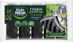 ГубкидлямытьяпосудыMASTERFRESHXL-размерstrongeffect,black,5шт