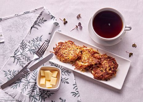 Хашбраун с сыром и ветчиной фото к рецепту