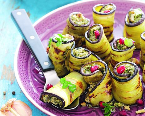Грузинская закуска из баклажанов с орехами и чесноком фото к рецепту