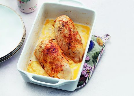 Куриная грудка, фаршированная сыром и ветчиной фото к рецепту