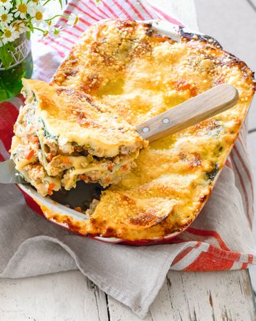 Лазанья с курицей и овощами фото к рецепту