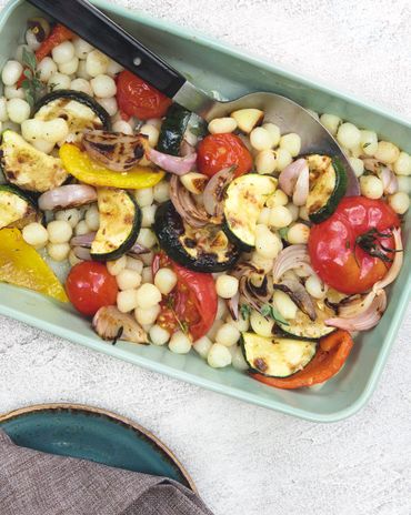 Ньокки с запеченными овощами фото к рецепту