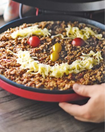 Пицца с мясным фаршем фото к рецепту