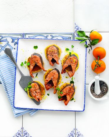 Стейки с мандаринами фото к рецепту
