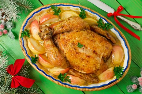 Курица с яблоками в духовке фото к рецепту