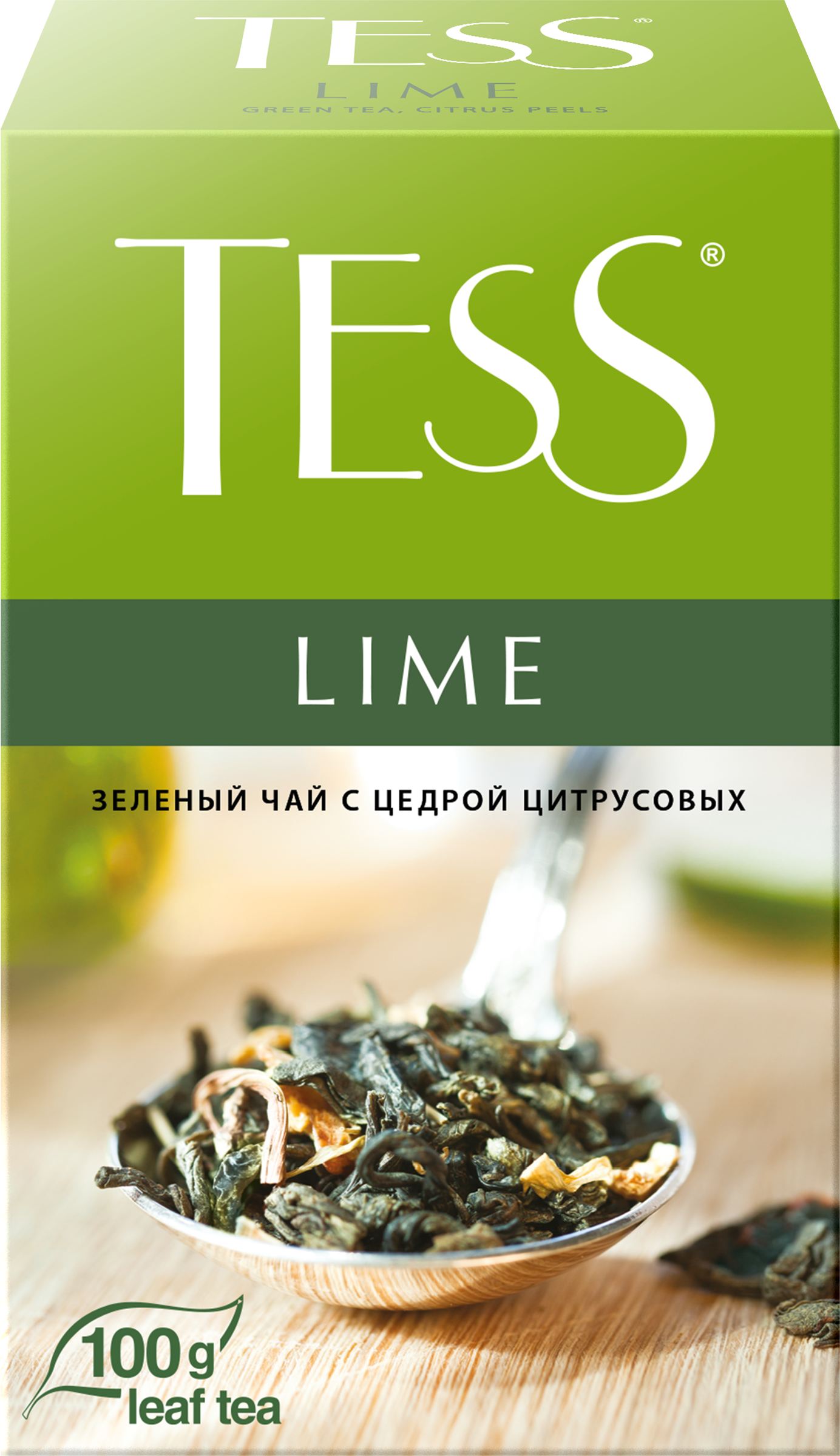 Изображение товара Чай зеленый TESS Lime с цедрой цитрусовых и ароматом лайма 100г