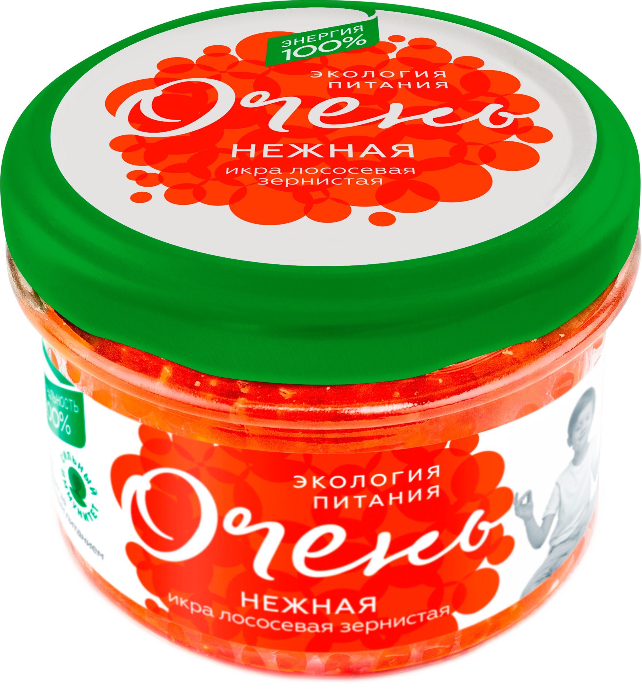 Изображение товара Икра лососевая ПУТИНА 220г первосортная зернистая в стеклянной банке