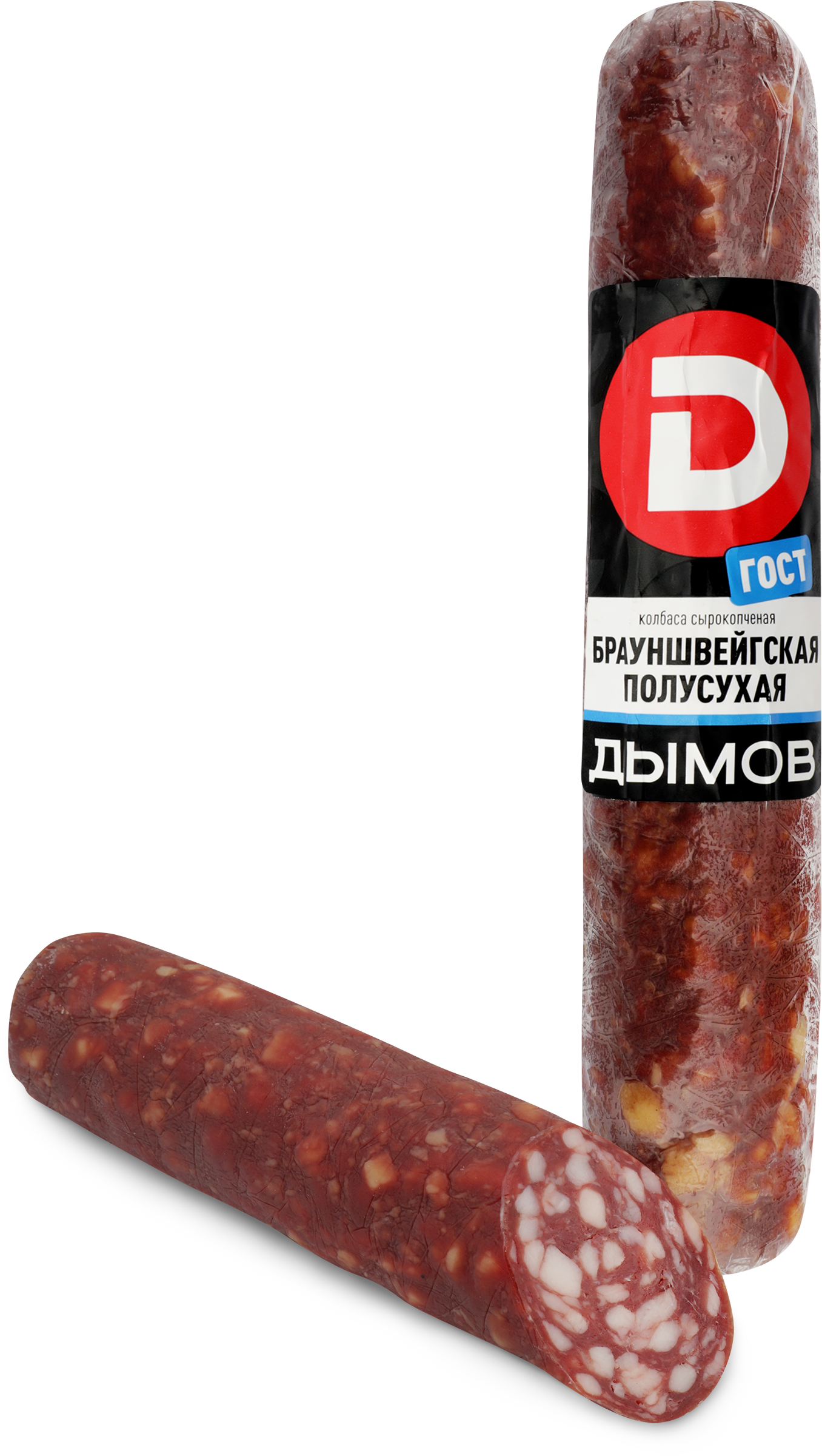 Изображение товара Колбаса сырокопченая ДЫМОВ Брауншвейгская полусухая, весовая