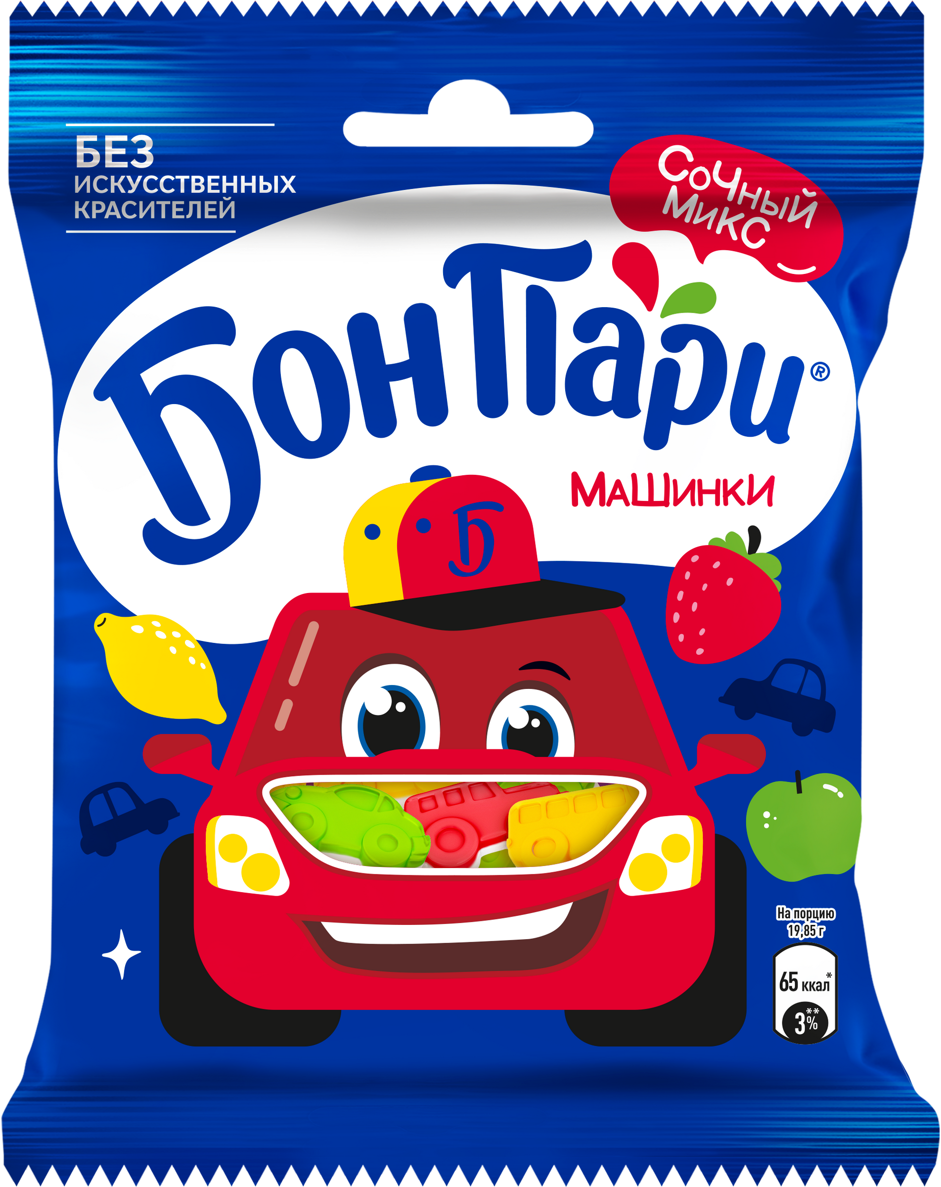 Изображение товара Жевательный мармелад БОН ПАРИ Машинки 75г - фруктовое лакомство для детей