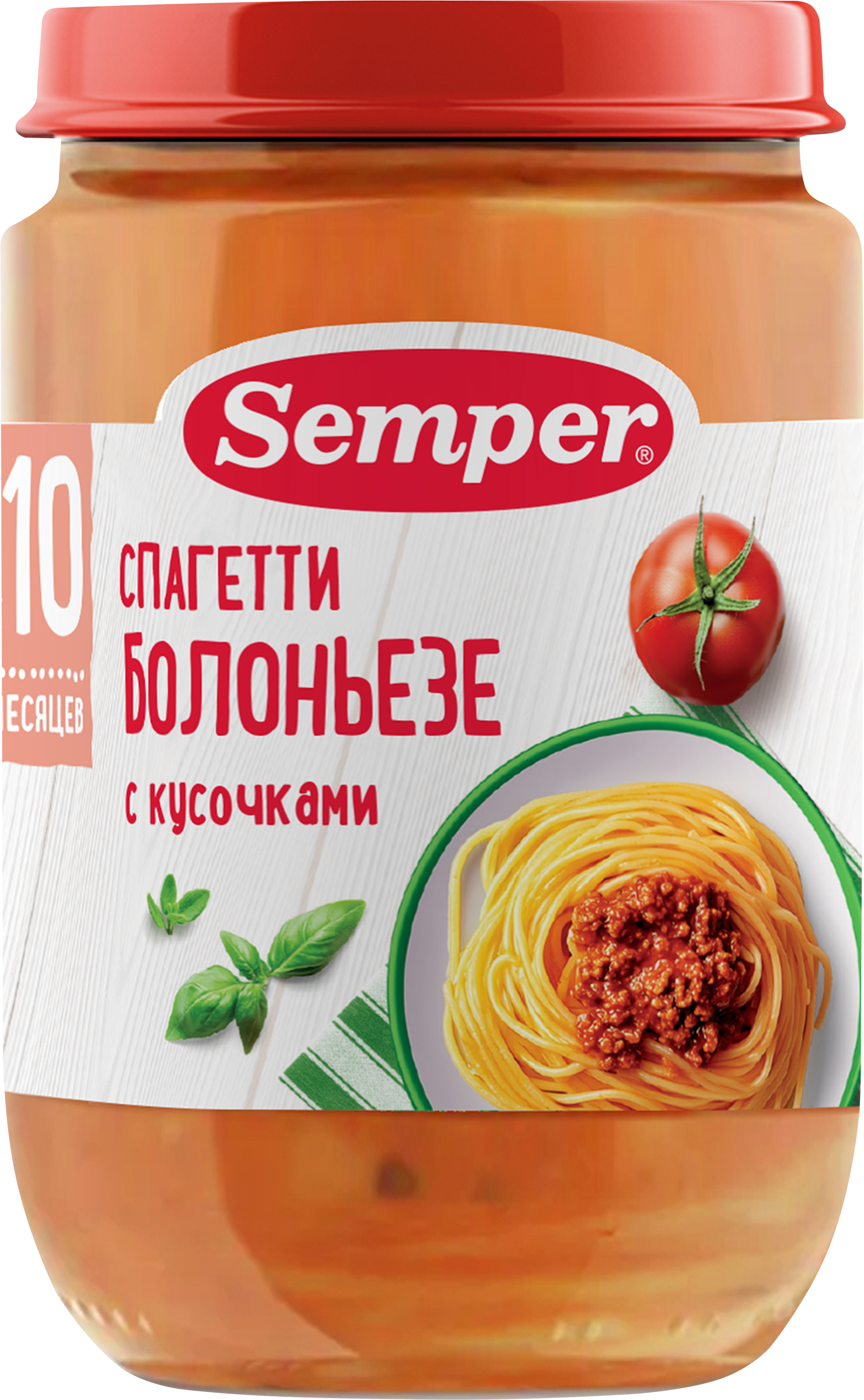 Изображение товара Пюре SEMPER Спагетти Болоньезе, с 12 месяцев, 190г