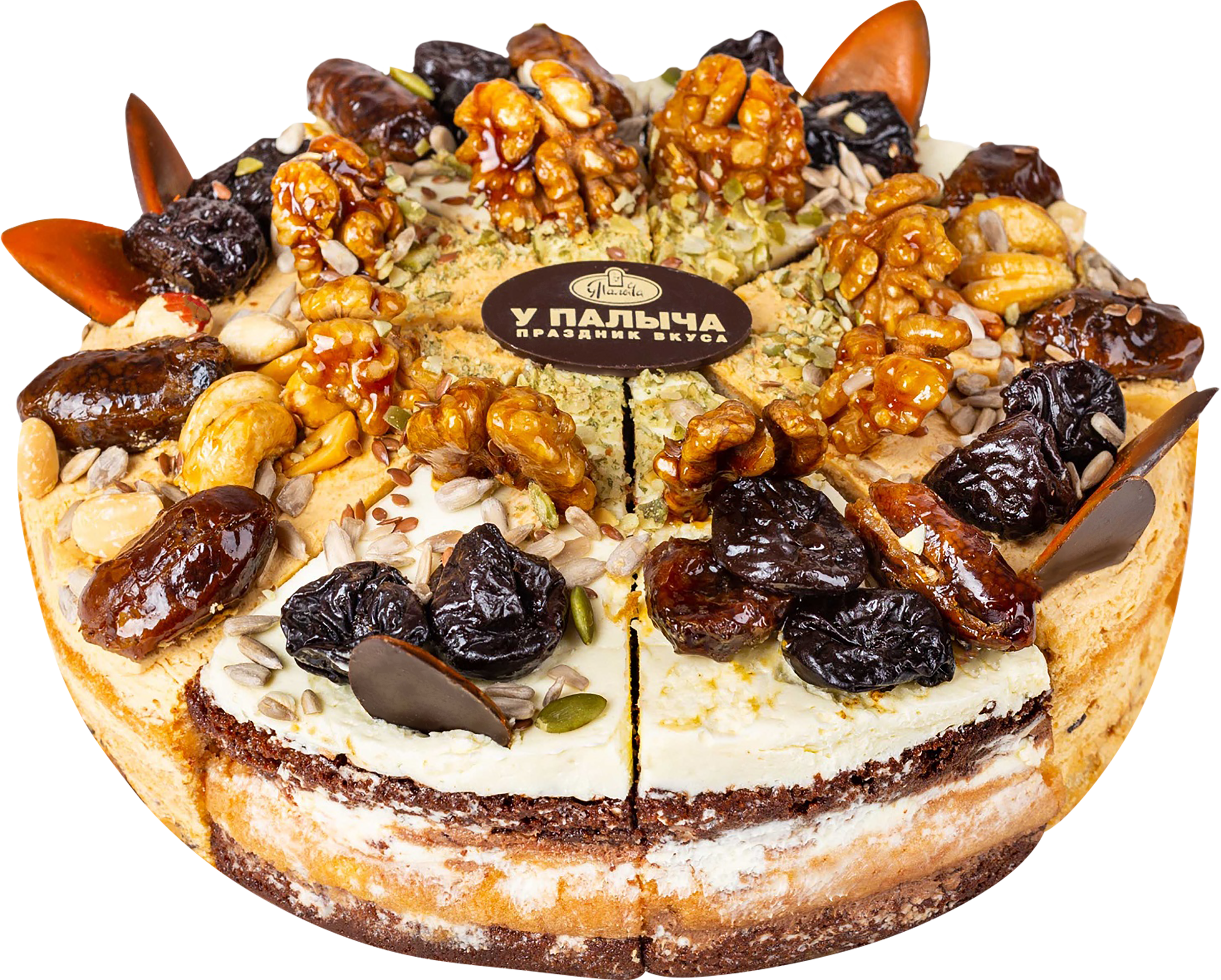 Изображение товара Торт У ПАЛЫЧА Сказки Востока 1, 2кг - бисквитный десерт с черносливом, курагой и орехами
