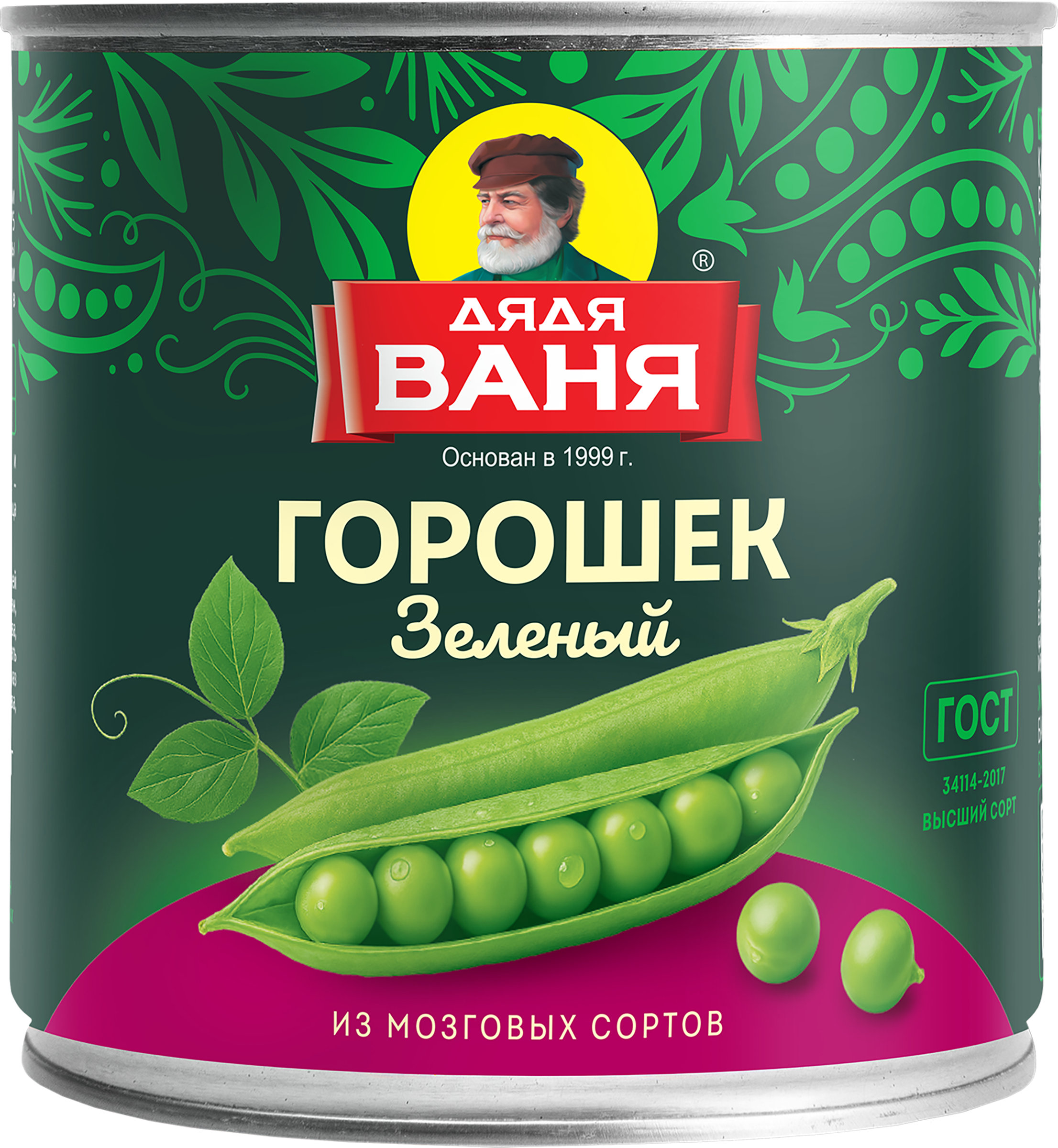Изображение товара Горошек зеленый ДЯДЯ ВАНЯ консервированный 400г