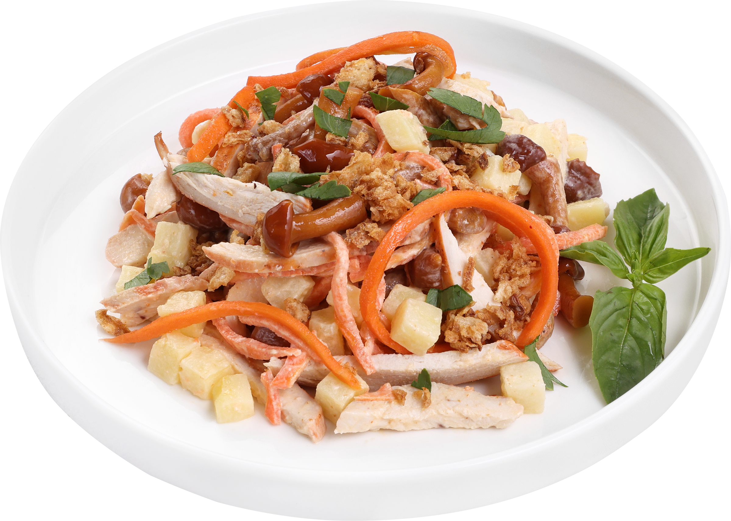 Изображение товара Салат ЛЕНТА FRESH Жар-Птица с курицей и овощами, готовый к употреблению