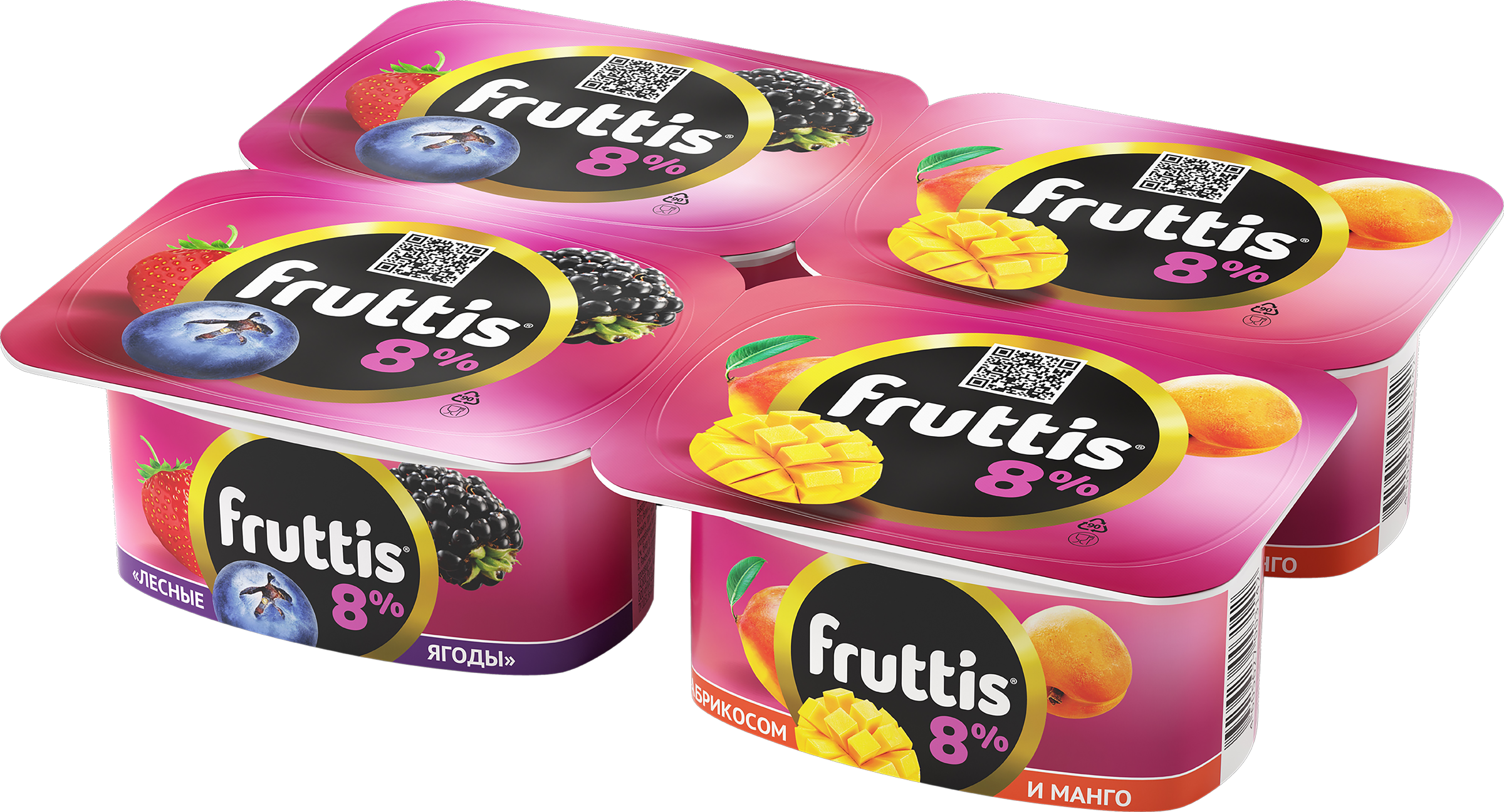 Изображение товара Йогурт FRUTTIS Суперэкстра Абрикос, манго и лесные ягоды 8% 115г