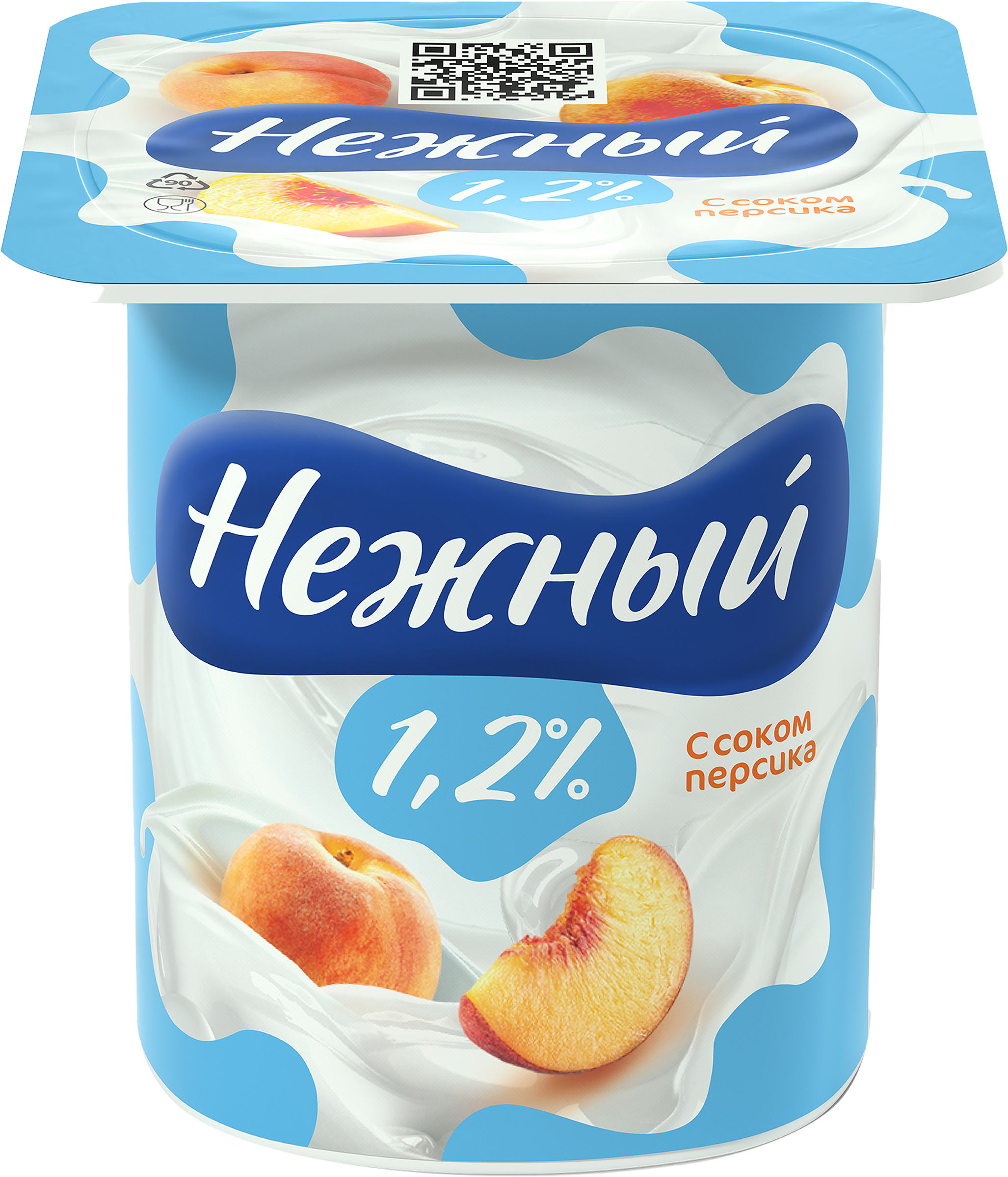 Изображение товара Продукт йогуртный CAMPINA Нежный с соком персика 1,2%, без змж, 100г