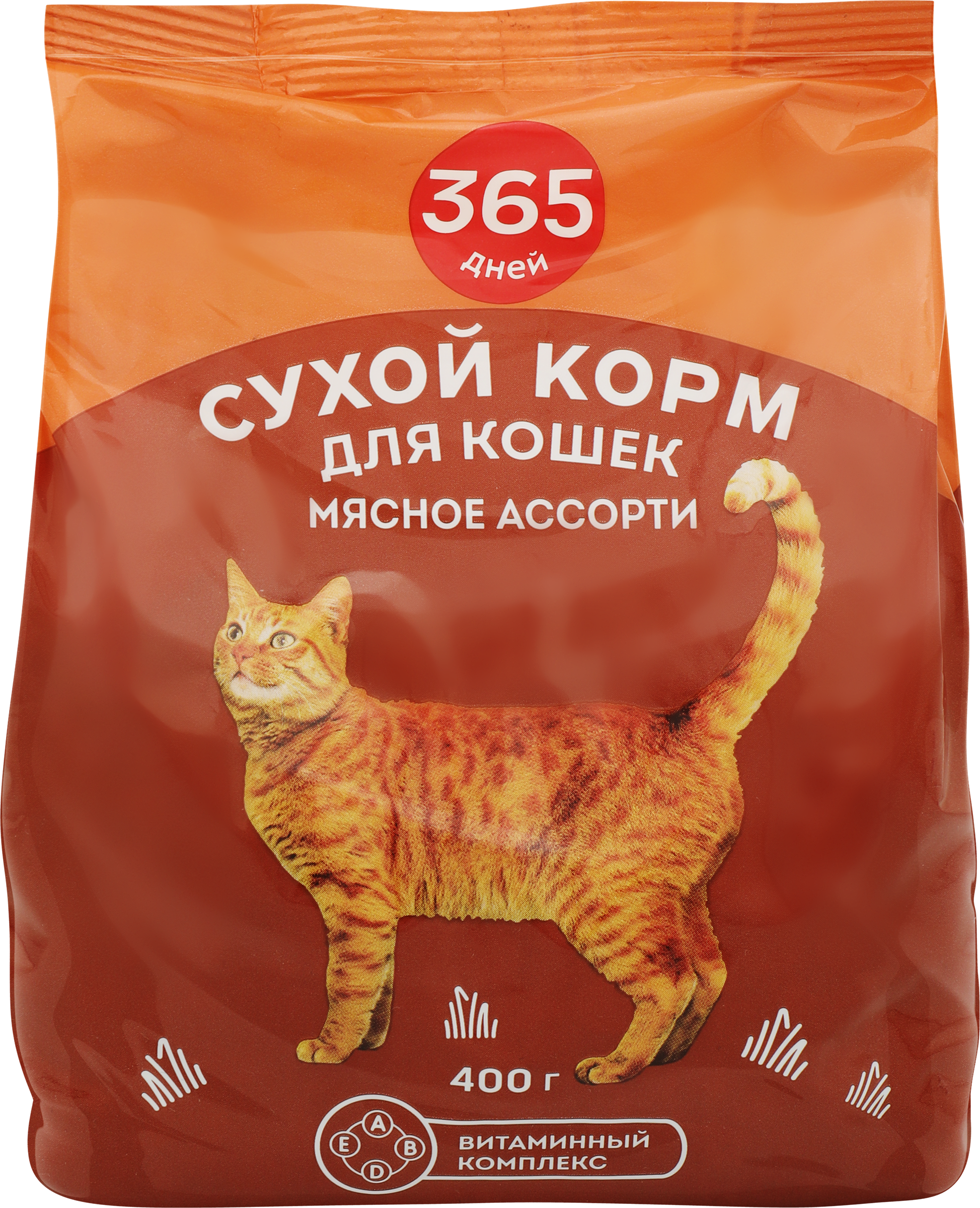 Изображение товара Корм сухой для кошек 365 ДНЕЙ Мясное ассорти, 400г