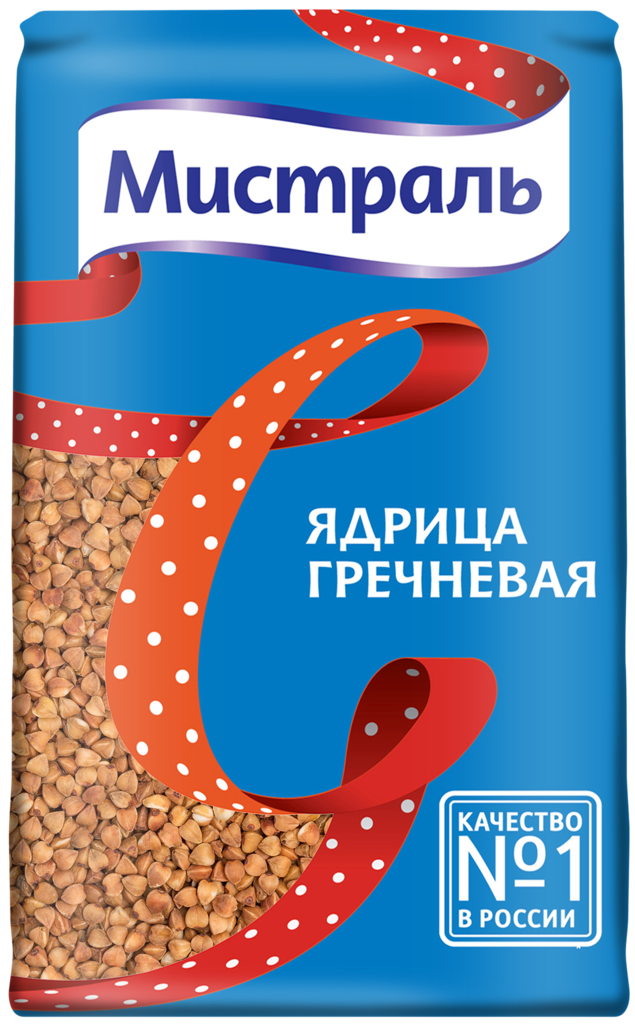 Изображение товара Крупа гречневая МИСТРАЛЬ ядрица высший сорт, 900г