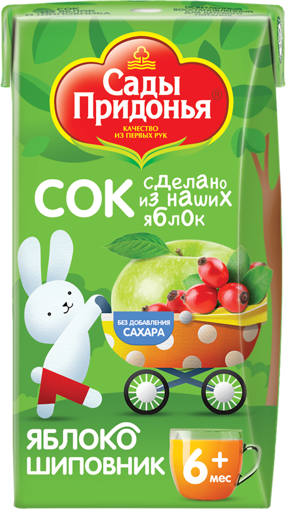 Изображение товара Сок САДЫ ПРИДОНЬЯ Яблоко, шиповник, с 6 месяцев, 125мл