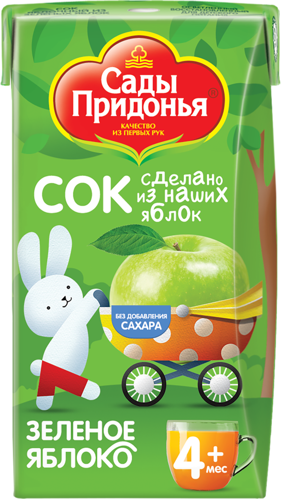 Изображение товара Сок САДЫ ПРИДОНЬЯ Зеленое яблоко, с 4 месяцев, 125мл