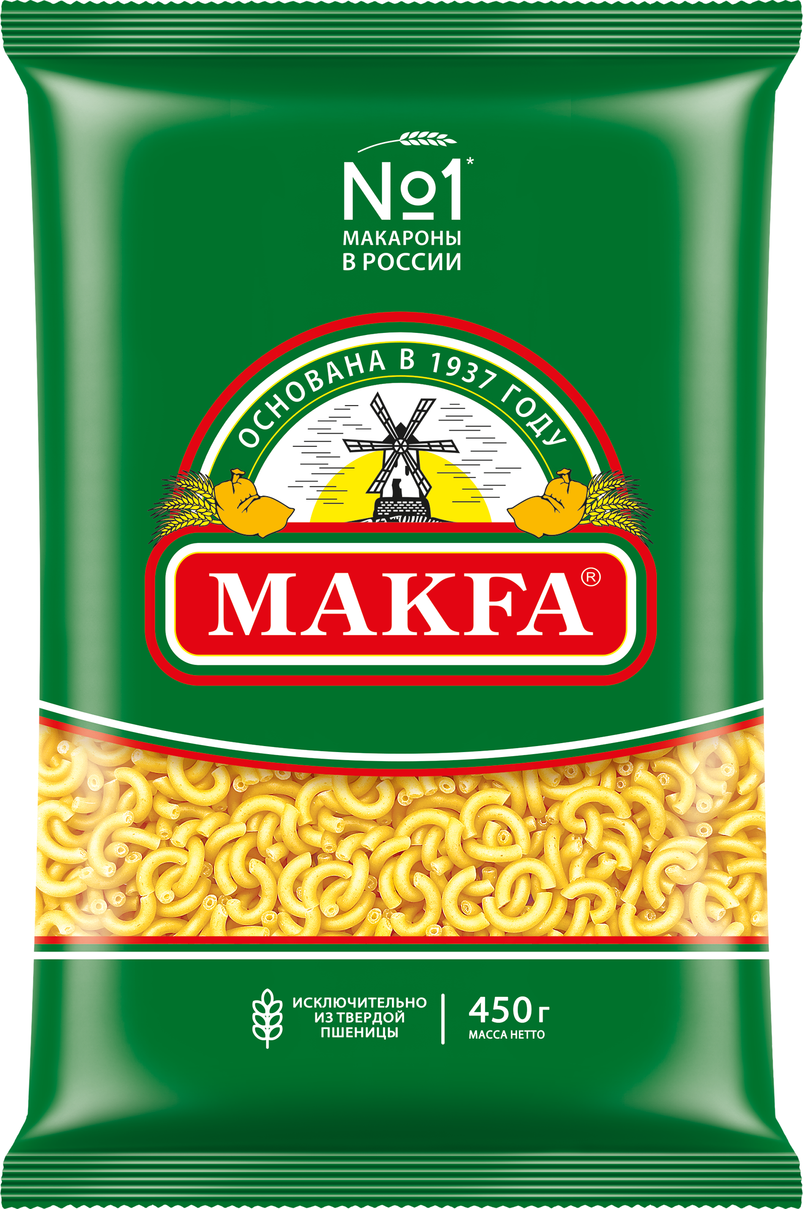 Изображение товара Макароны MAKFA Рожки гладкие высший сорт, 450г