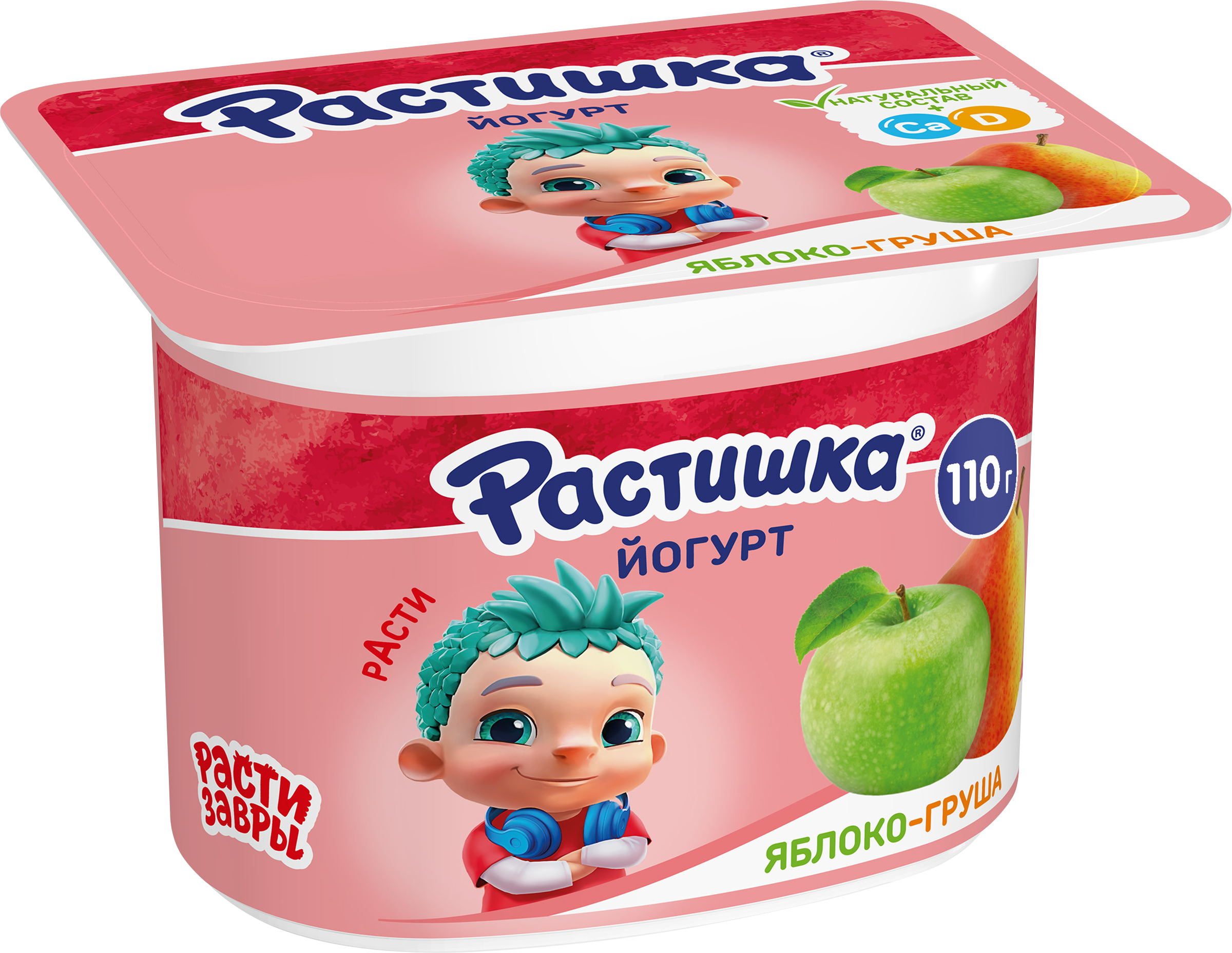 Изображение товара Йогурт для детей РАСТИШКА Яблоко, груша 3%, без змж, 110г