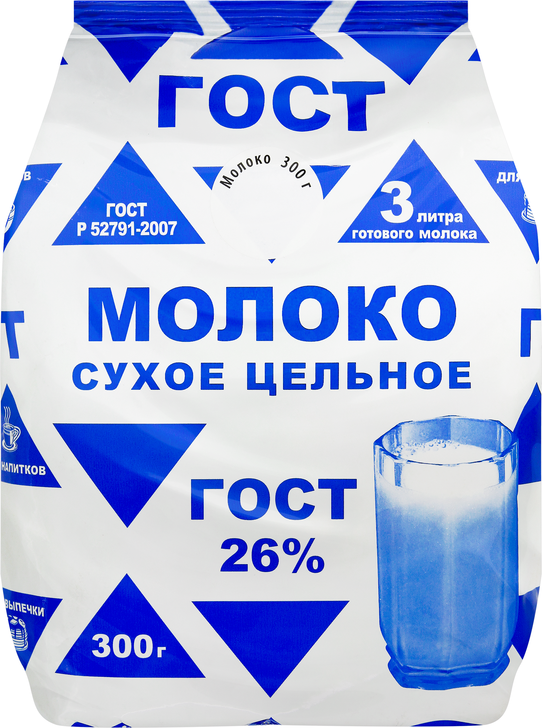 Изображение товара Сухое молоко 26 цельное ГОСТ 300г Россия для приготовления каш и десертов