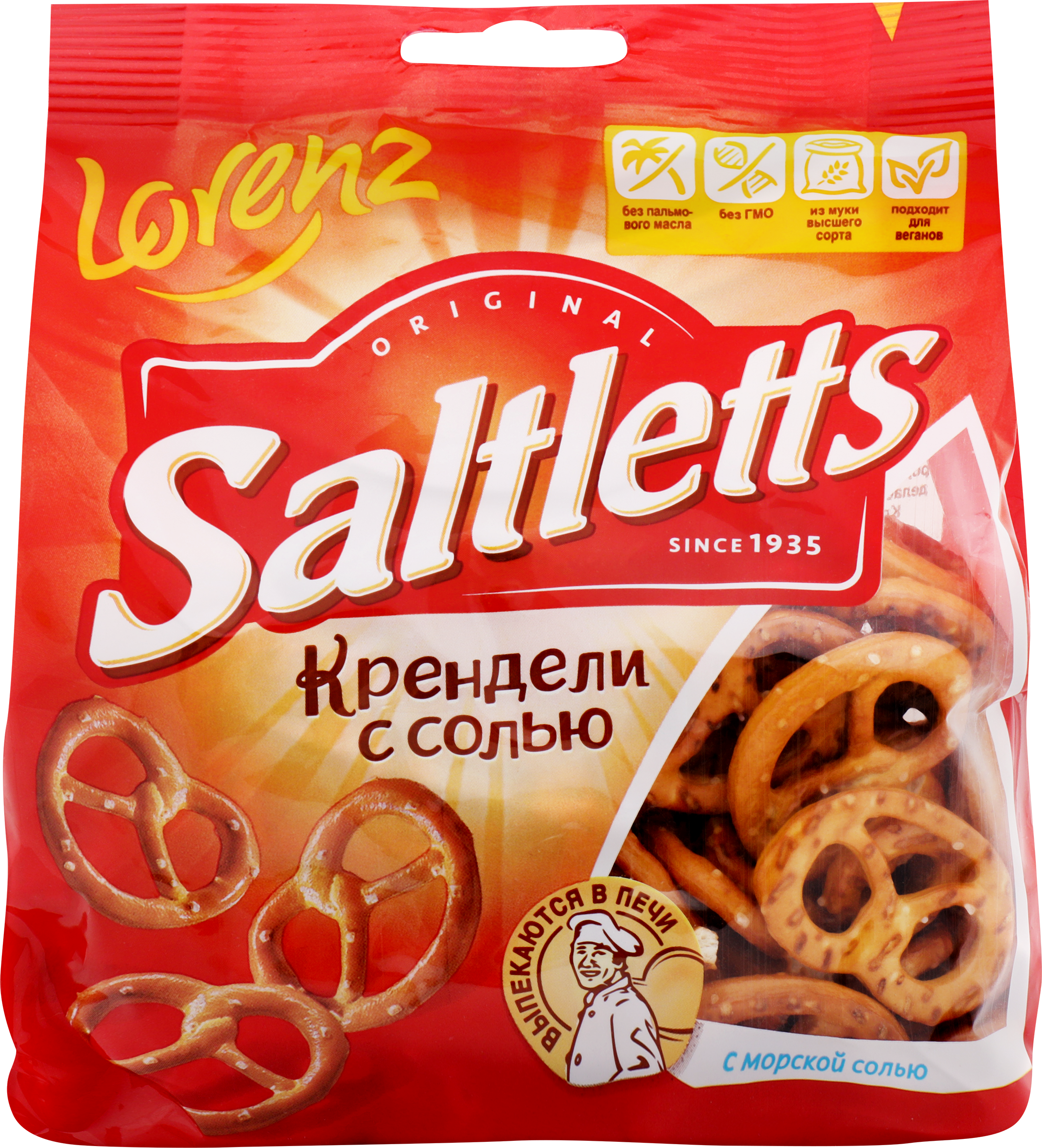Изображение товара Крендель LORENZ Saltletts Классический с солью 150г вкусное лакомство для всей семьи