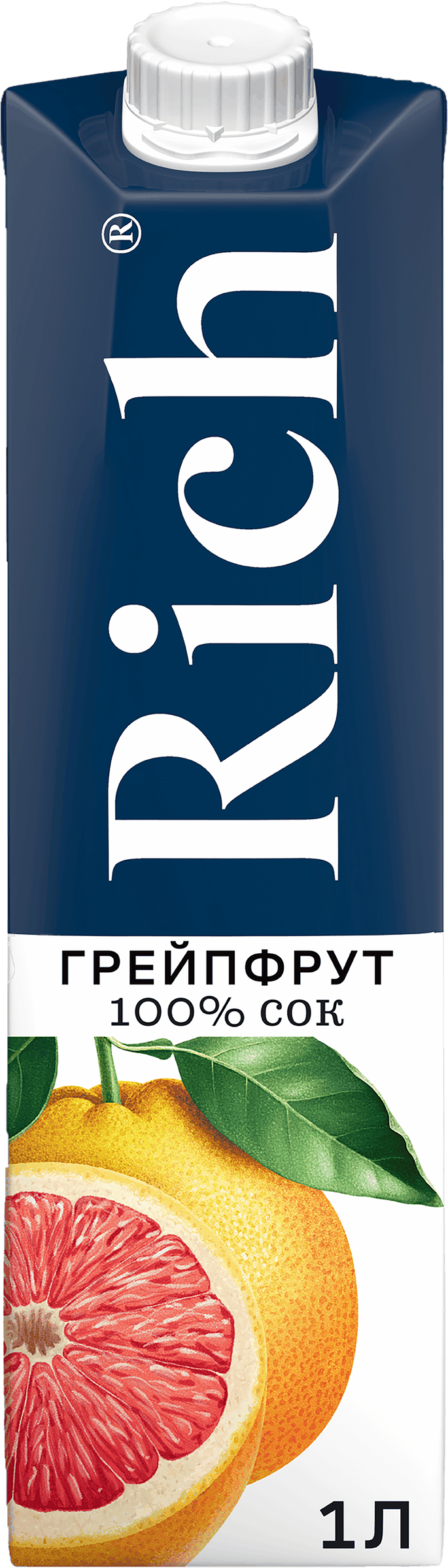Изображение товара Сок RICH Грейпфрут 1л натуральный без сахара Тетра-пак