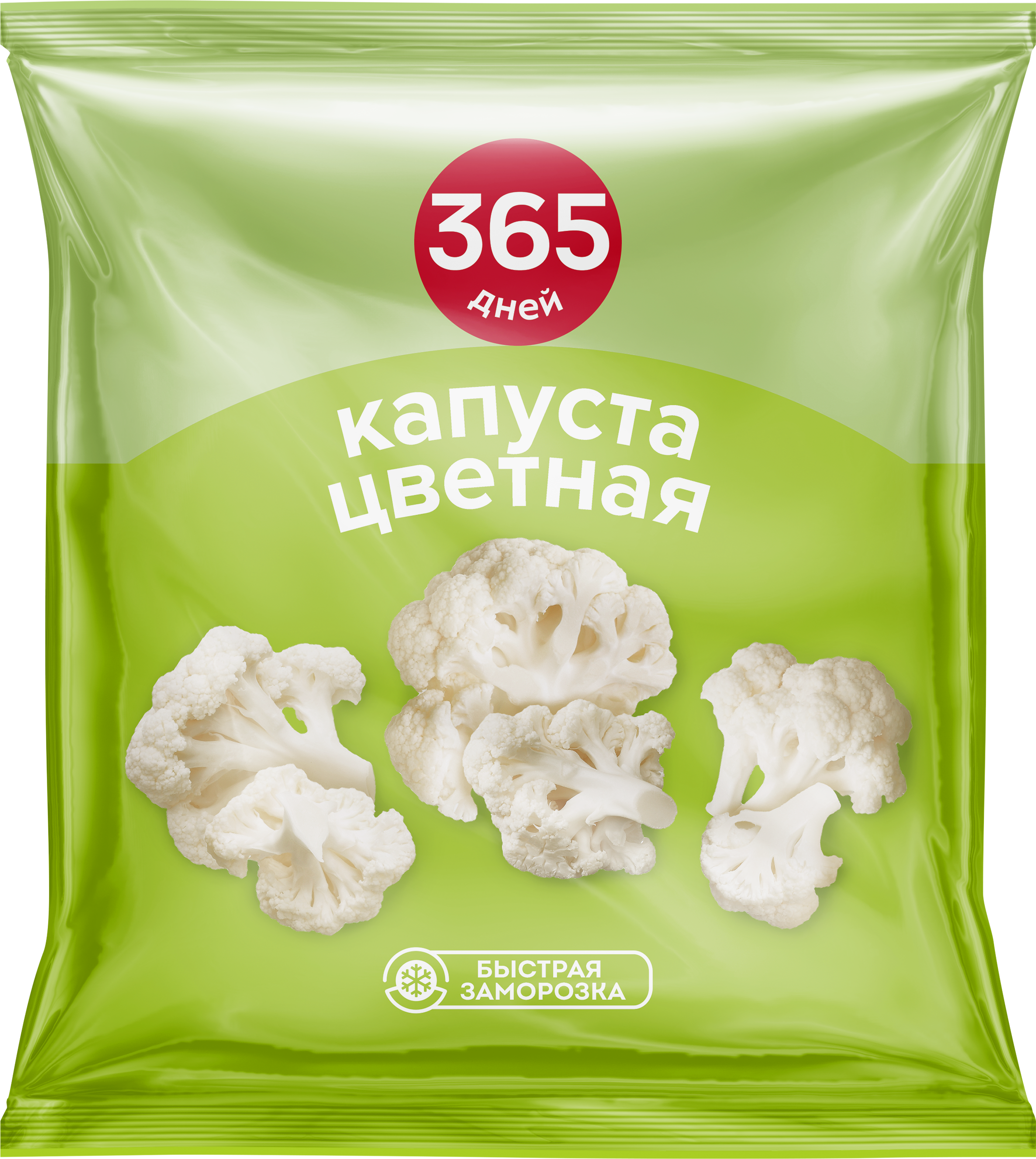 Изображение товара Капуста цветная замороженная 365 ДНЕЙ 400г — полезный овощ для кулинарии