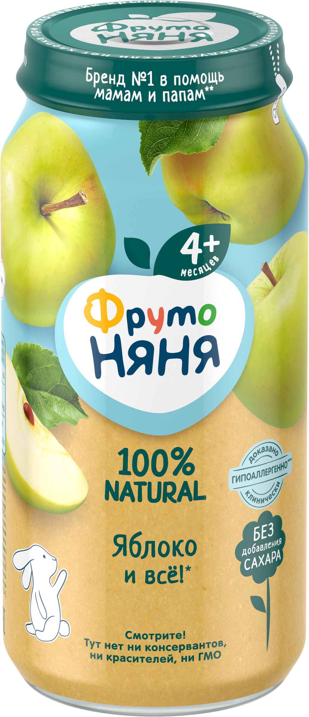 Изображение товара Пюре фруктовое ФРУТОНЯНЯ Яблоко, с 4 месяцев, 250г