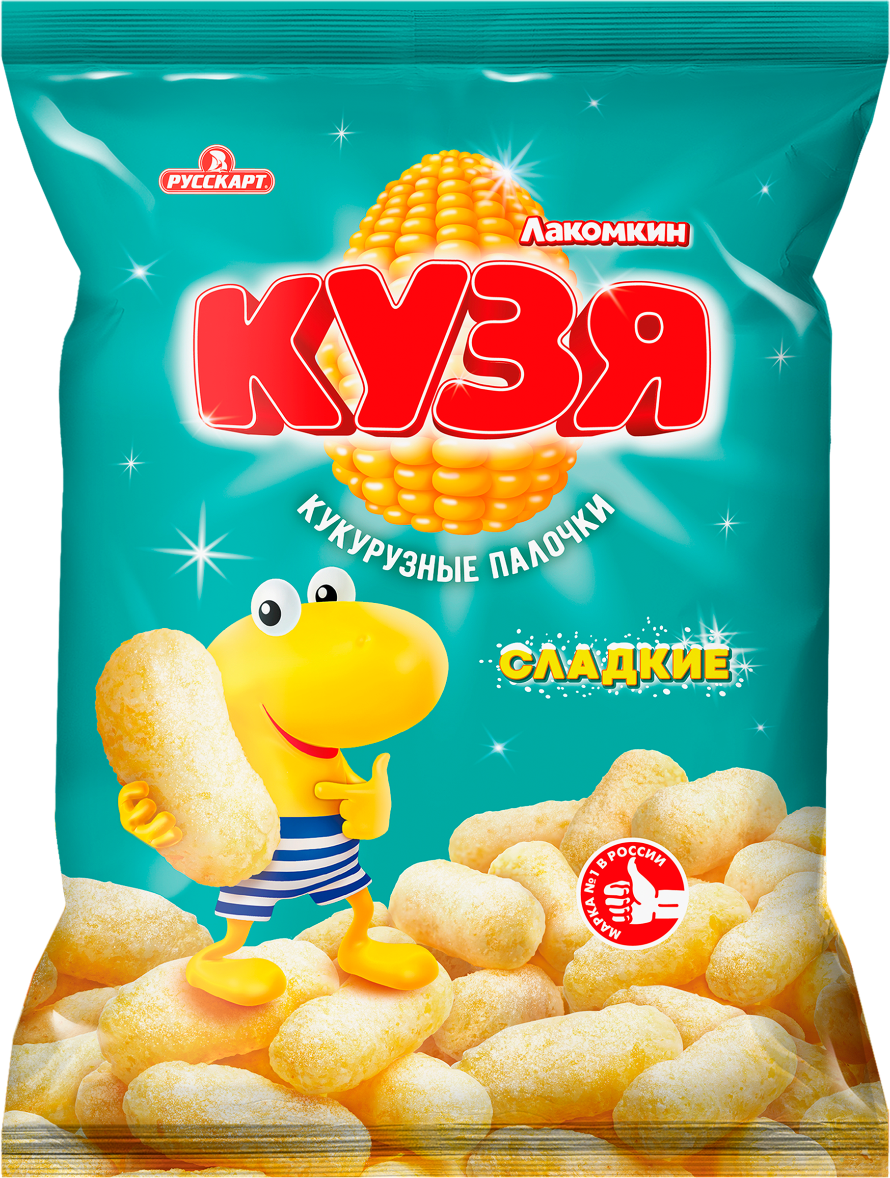 Изображение товара Палочки кукурузные КУЗЯ ЛАКОМКИН с сахарной пудрой 140г сладкий перекус натуральный