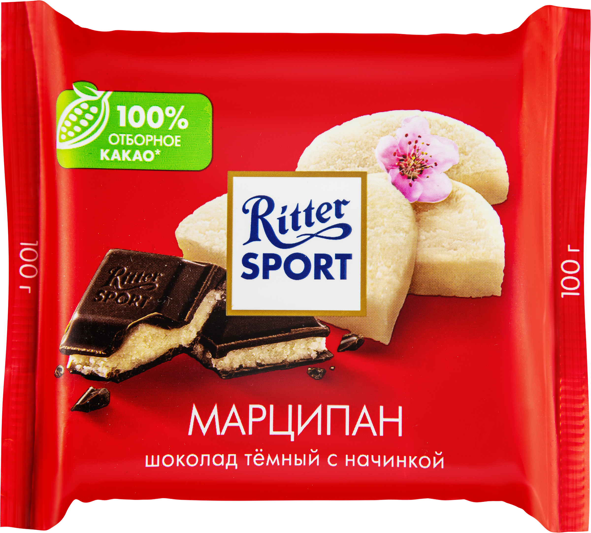 Изображение товара Шоколад темный RITTER SPORT с благородным марципаном, 100г