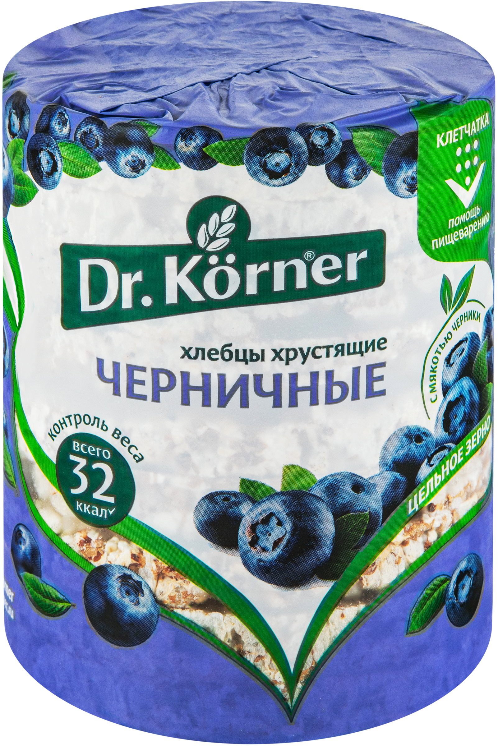 Изображение товара Хлебцы DR KORNER Злаковый коктейль черничный 100г - полезный перекус без добавленного сахара