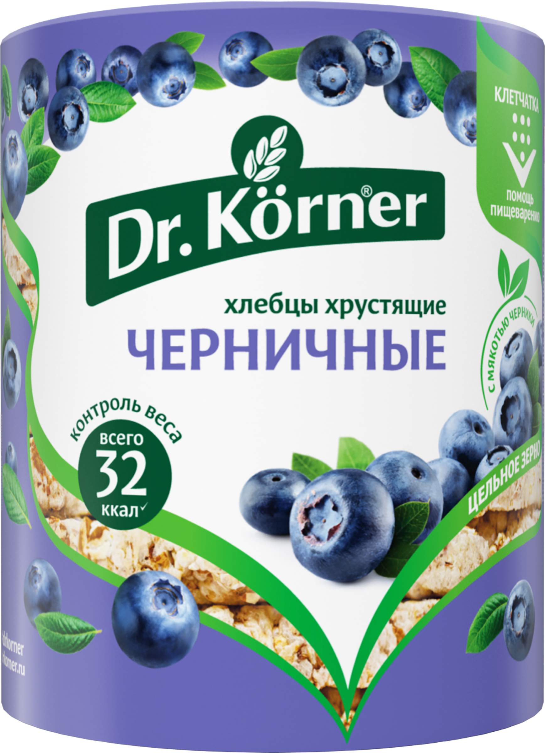 Изображение товара Хлебцы DR KORNER Злаковый коктейль черничный 100г - полезный перекус без добавленного сахара