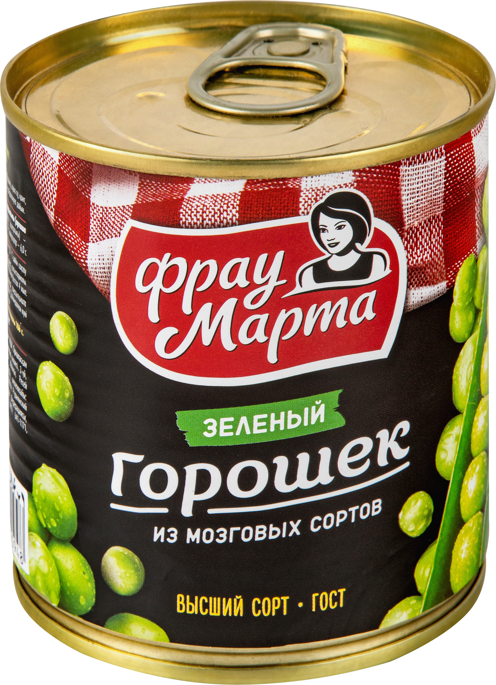 Изображение товара Горошек зеленый ФРАУ МАРТА высший сорт, 310г