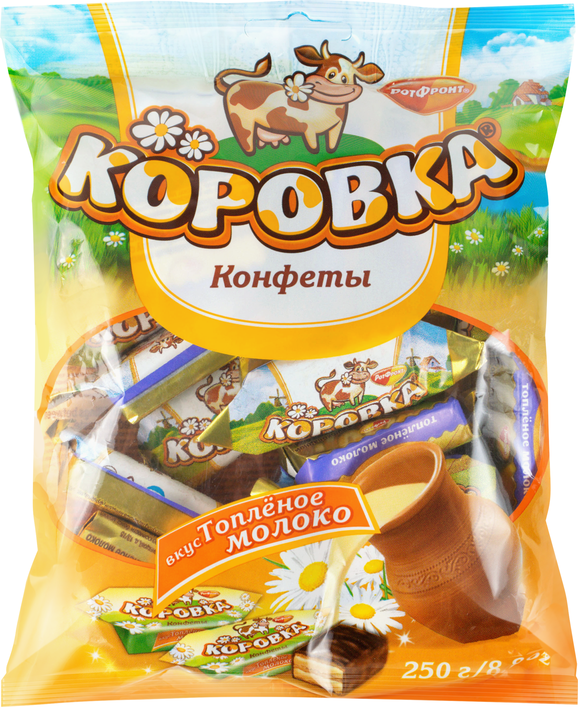 Изображение товара Конфеты РОТ ФРОНТ Коровка топленое молоко, 250г