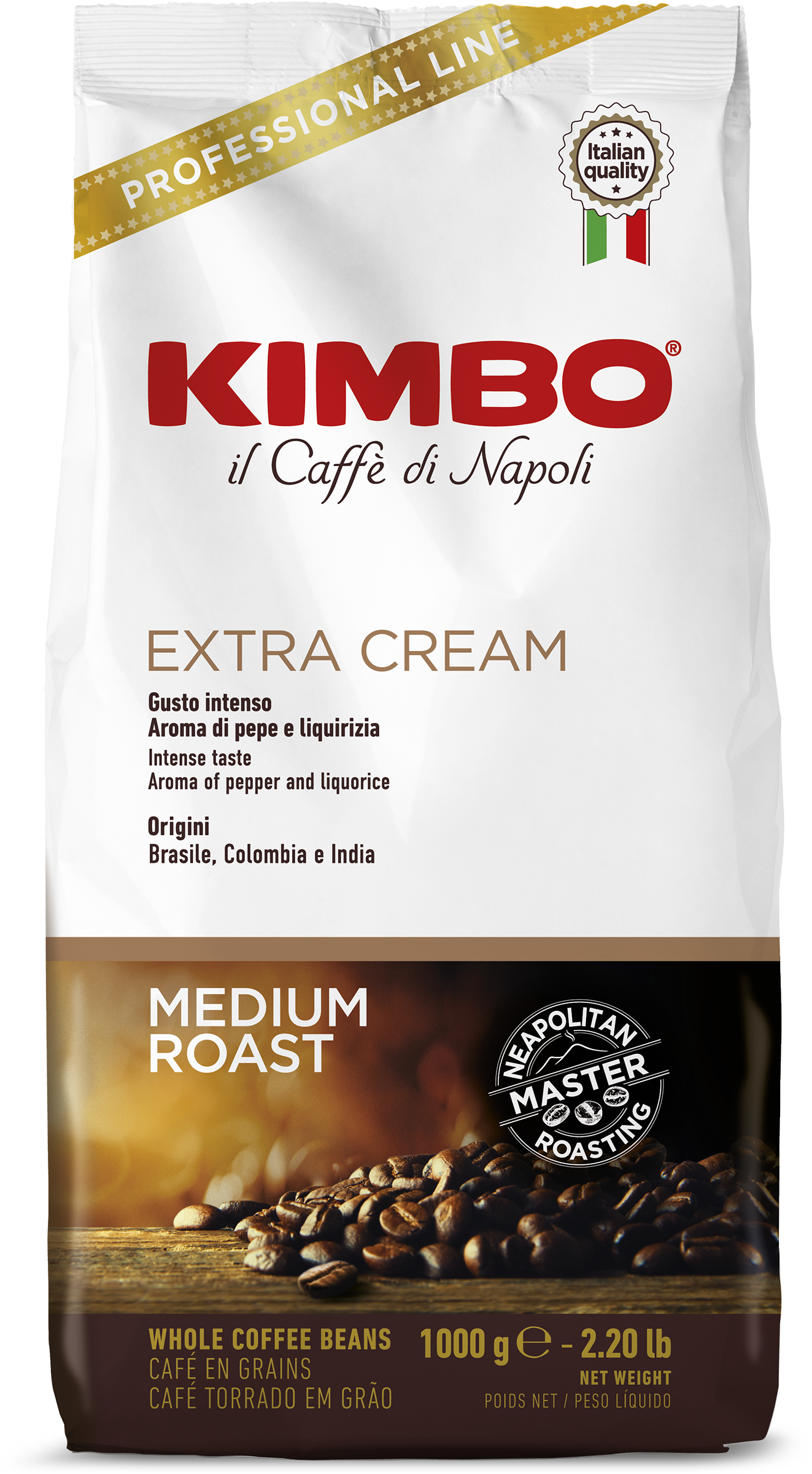 Изображение товара Кофе зерновой KIMBO Extra Cream 1 кг Италия для автоматических кофемашин