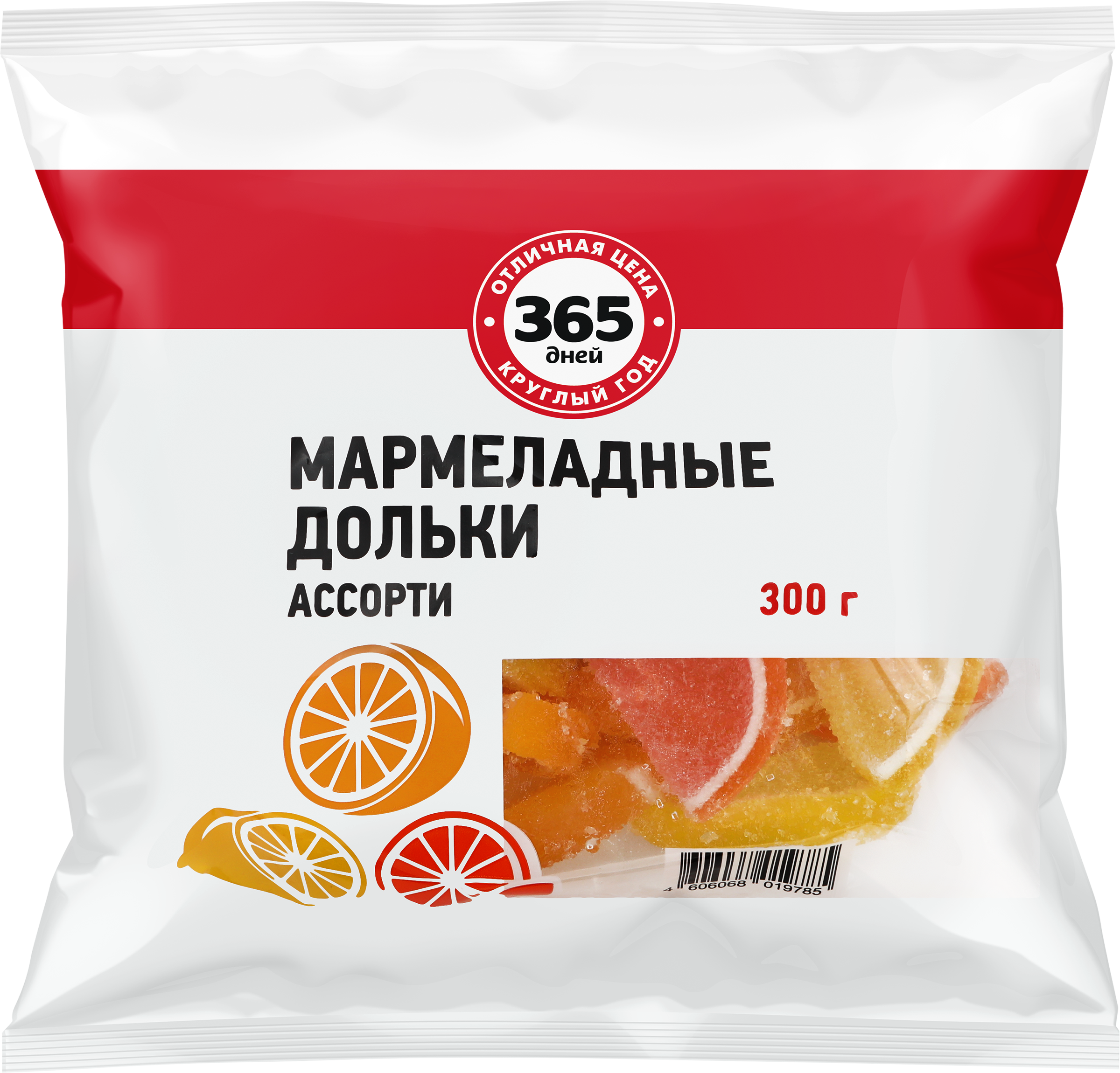 Изображение товара Мармеладные дольки 365 ДНЕЙ Ассорти с цитрусовым вкусом, 300г