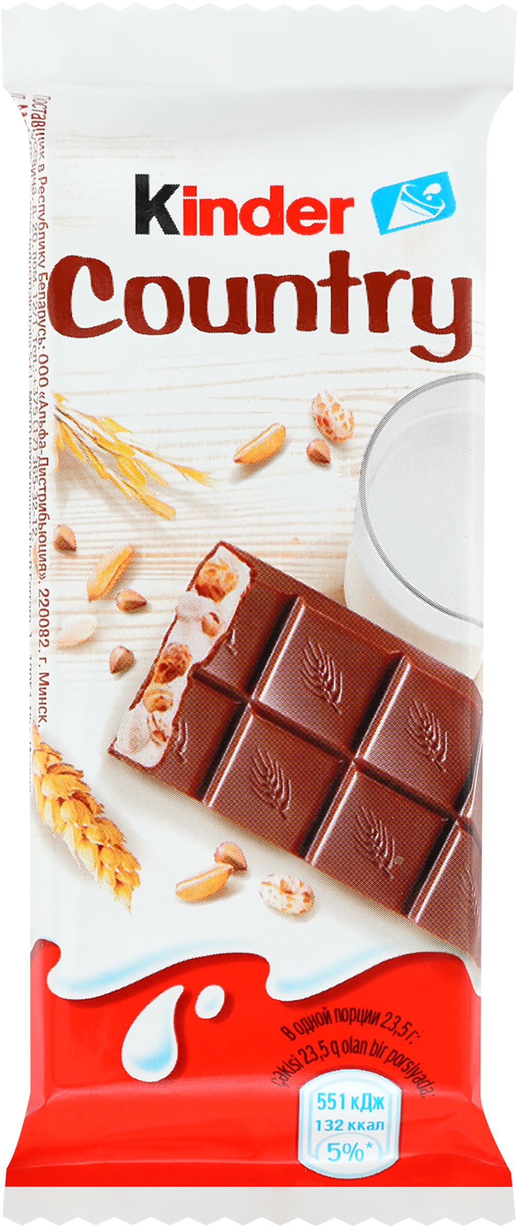 Изображение товара Шоколад KINDER Chocolate Country с молочно-злаковой начинкой 23,5г