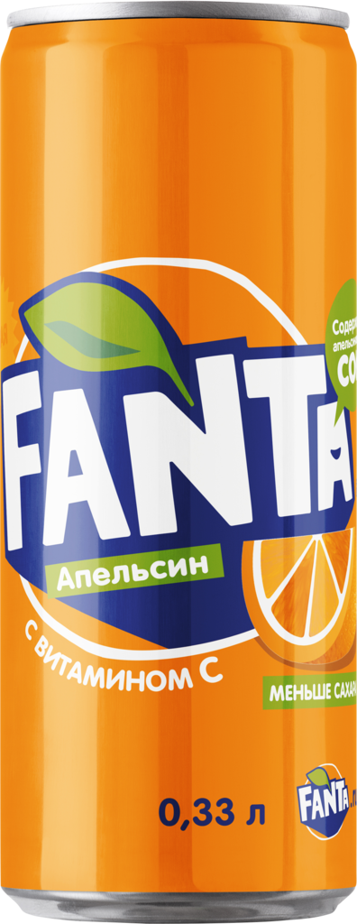 Изображение товара FANTA Апельсин сильногазированный напиток 0.33л железная банка