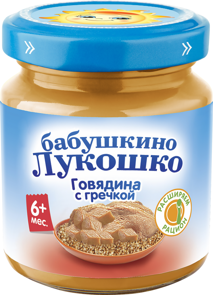 Изображение товара Пюре мясо-растительное БАБУШКИНО ЛУКОШКО Говядина с гречневой крупой 100г, с 6 месяцев