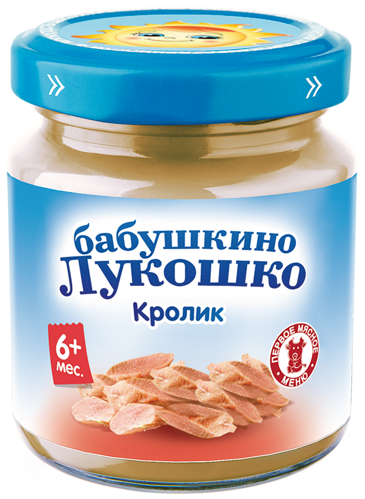 Изображение товара Пюре мясное БАБУШКИНО ЛУКОШКО Кролик, с 6 месяцев, 100г