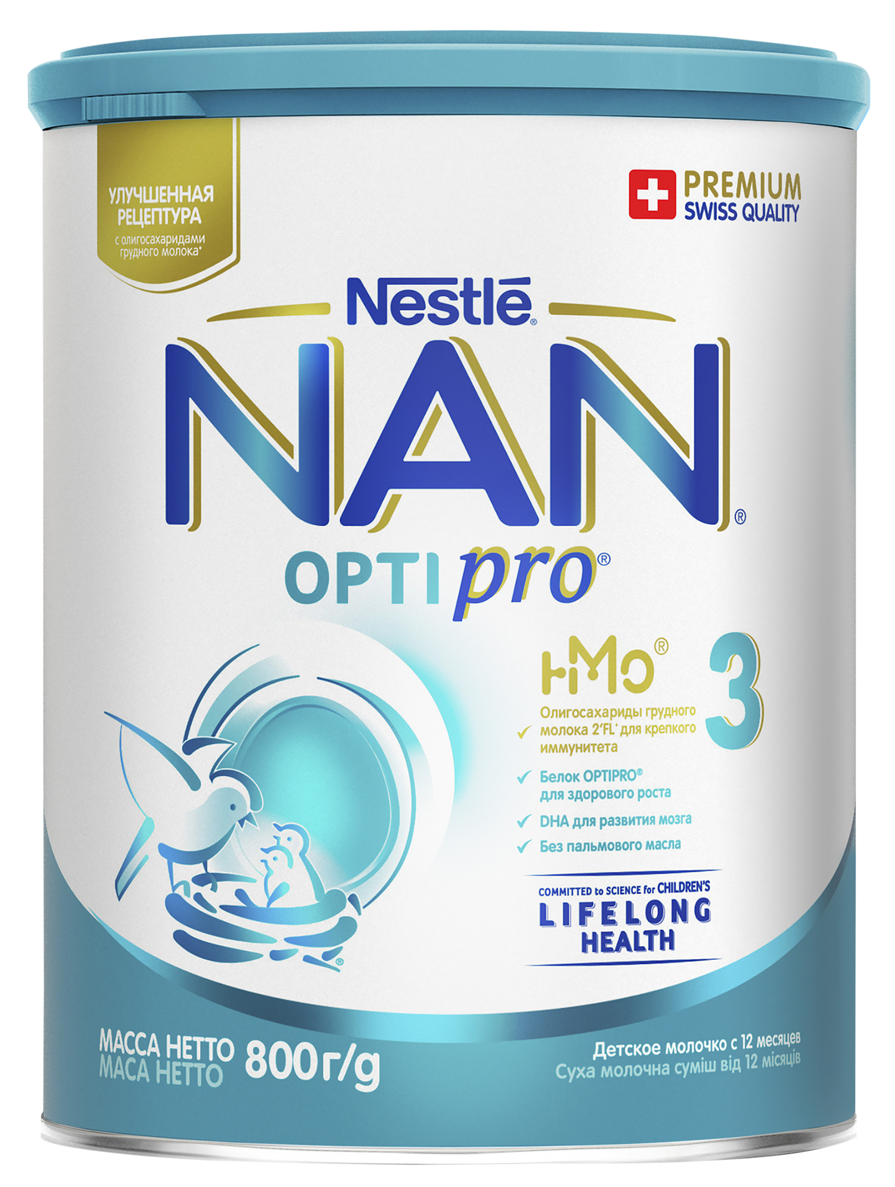 Изображение товара Молочко детское для роста, иммунитета и развития мозга NAN 3 Optipro, с 12 месяцев, 800г
