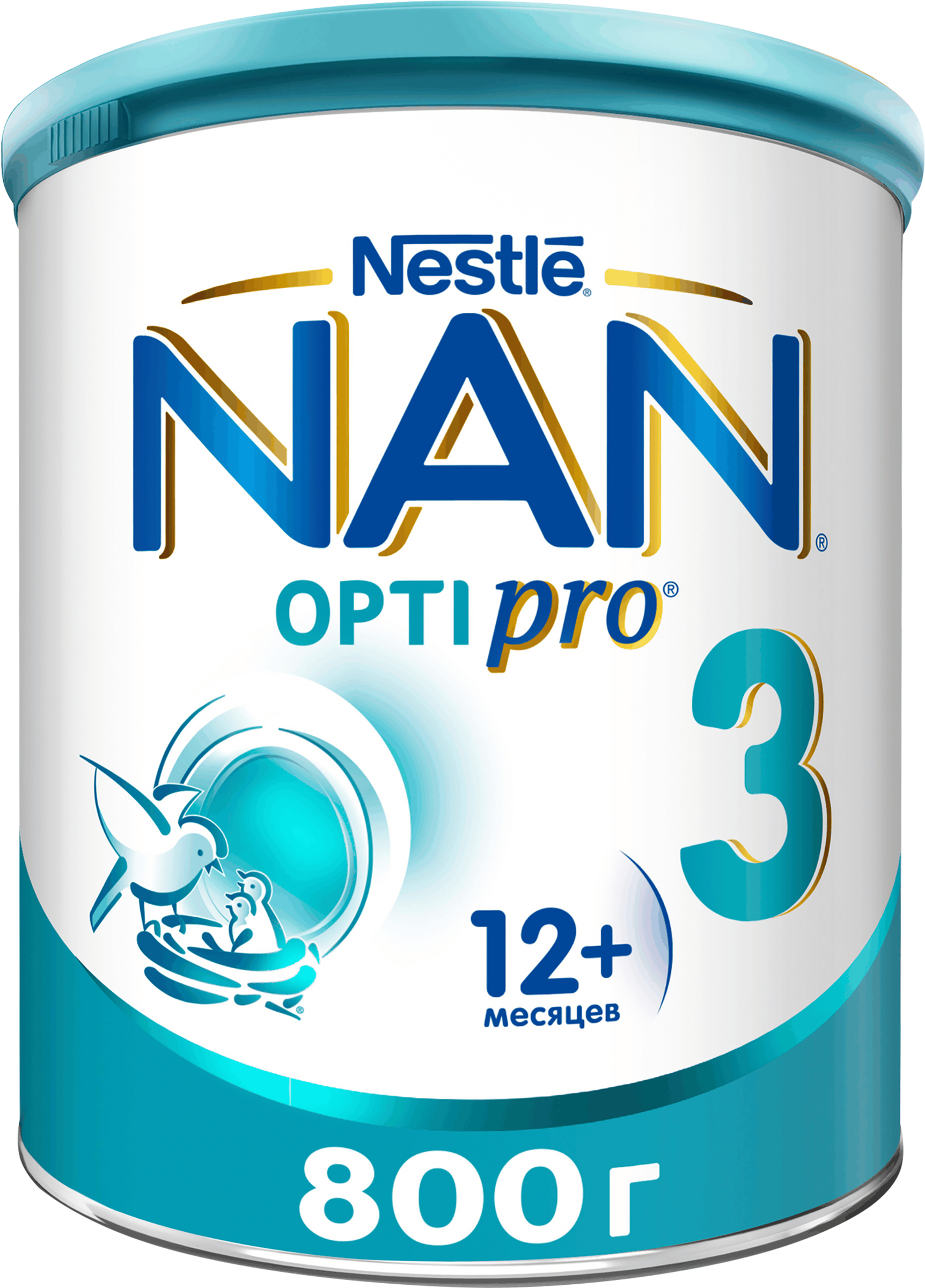 Изображение товара Молочко детское NAN 3 Optipro для детей от 12 месяцев 800г